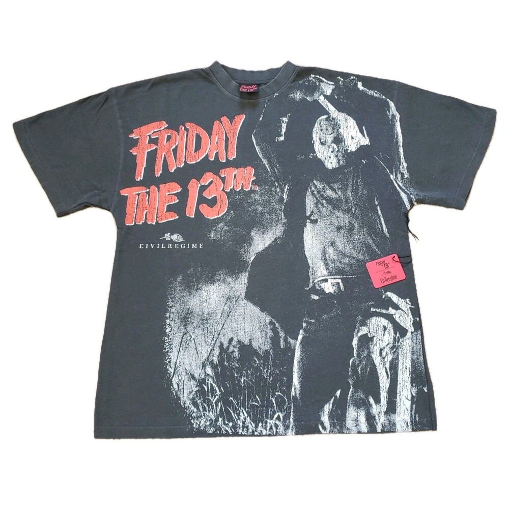 NWT Civil Regime X Friday The 13th Jason Medium OVERSIZED Double Side T-Shirt